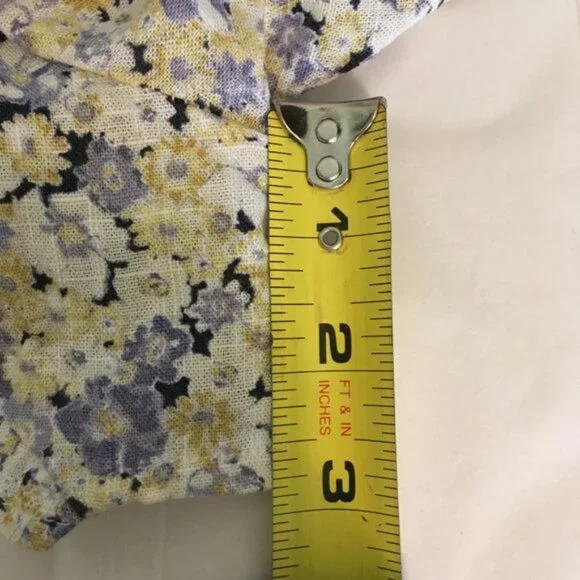 Shorts Linen Rayon Floral Smocked Waist Ruffled Hem Women’s💛🧡 - Picture 6 of 7